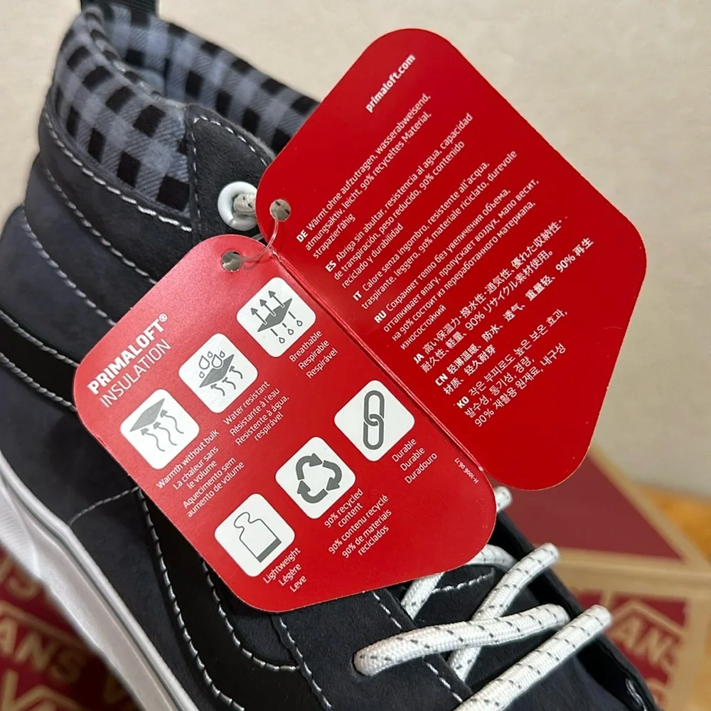 Vans Sk8-Hi Mte 1 plaid grey white ultra Cush allweather men’s 8 or women’s 9.5